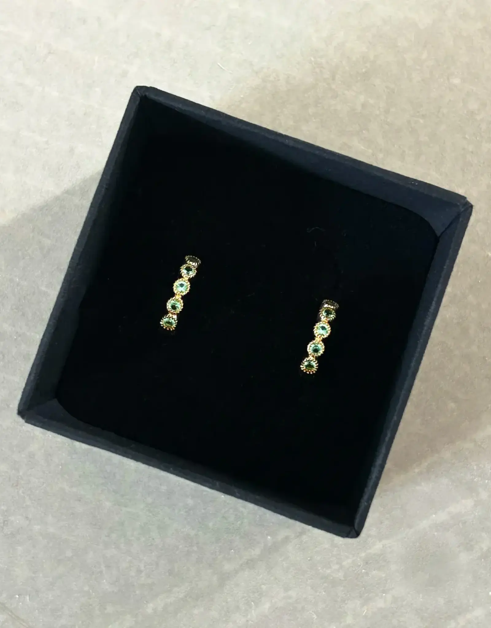 Bobby Rose Green Swarovski Hoop Gold