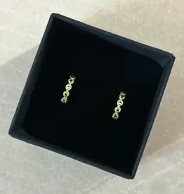 Bobby Rose Green Swarovski Hoop Gold