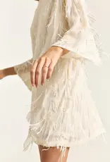 Studio Clique Violet Sequin Fringe Dress Cream