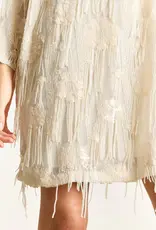 Studio Clique Violet Sequin Fringe Dress Cream