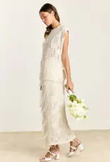 Studio Clique Claudine Sequin Fringe Skirt Cream