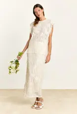 Studio Clique Claudine Sequin Fringe Skirt Cream