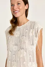 Studio Clique Ada Sequin Fringe Top Cream