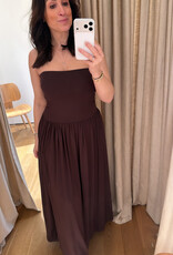 Viveh Petunia Coffee Skirt Dress