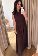 Viveh Petunia Coffee Skirt Dress