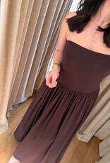 Viveh Petunia Coffee Skirt Dress