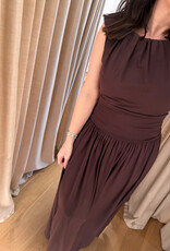 Viveh Petunia Coffee Skirt Dress