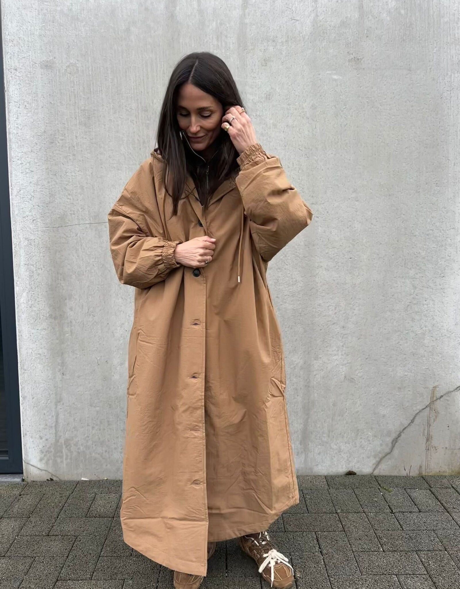 Âme Morgan Dark Iced Coffee Coat One Size Oversized