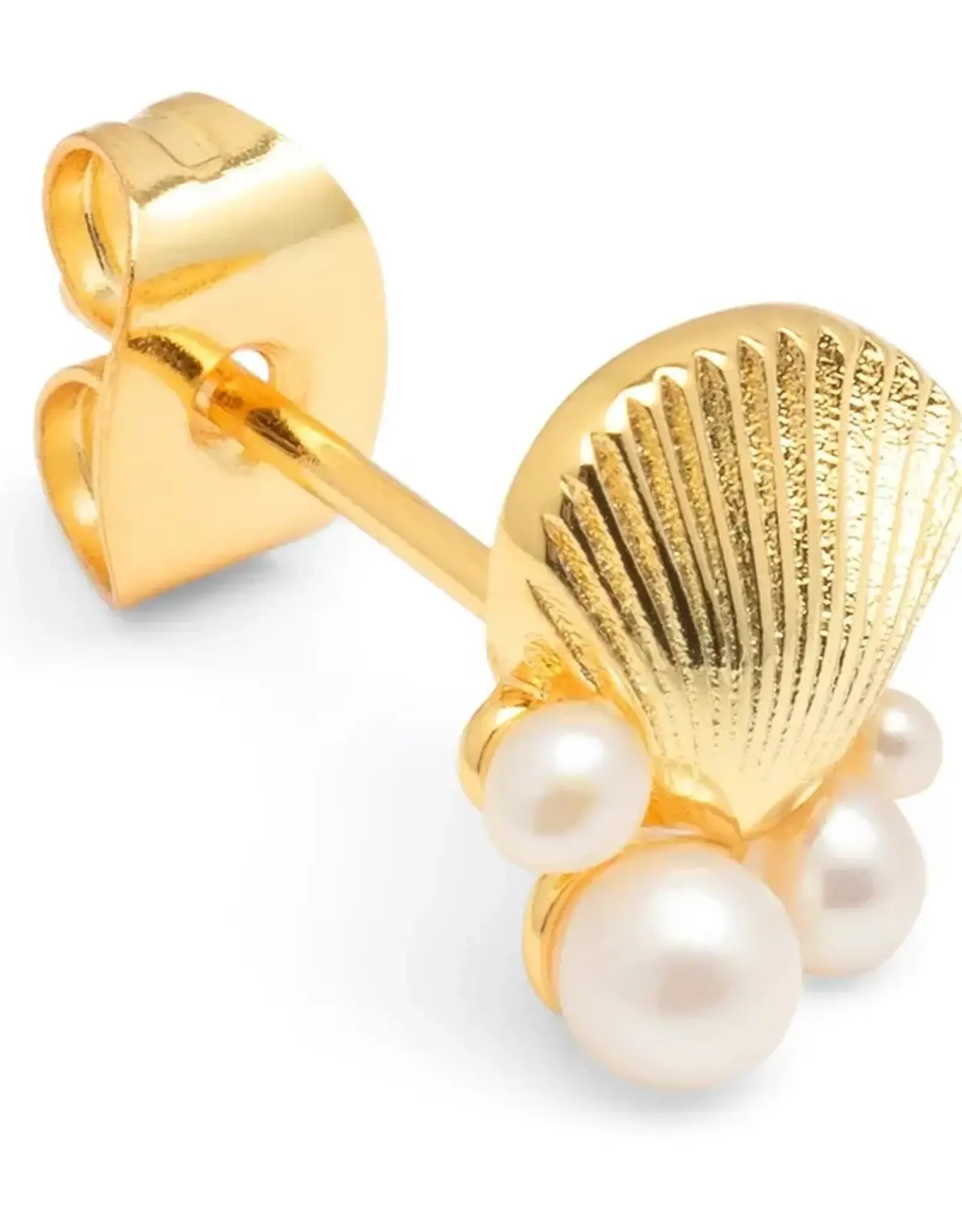 Lulu Bouquet Shell & Pearls Stud Gold