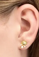 Lulu Bouquet Shell & Pearls Stud Gold