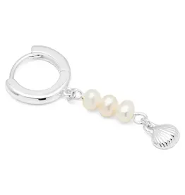 Lulu Beach Shell & Pearls Hoop Silver