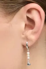 Lulu Beach Shell & Pearls Hoop Silver