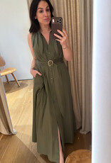 Isabelle Blanche Shirt Belt Dress Kaki