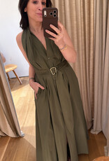 Isabelle Blanche Shirt Belt Dress Kaki