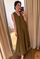 Christian Aks Samantha Cotton Dress Khaki