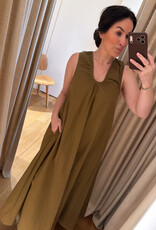 Christian Aks Samantha Cotton Dress Khaki