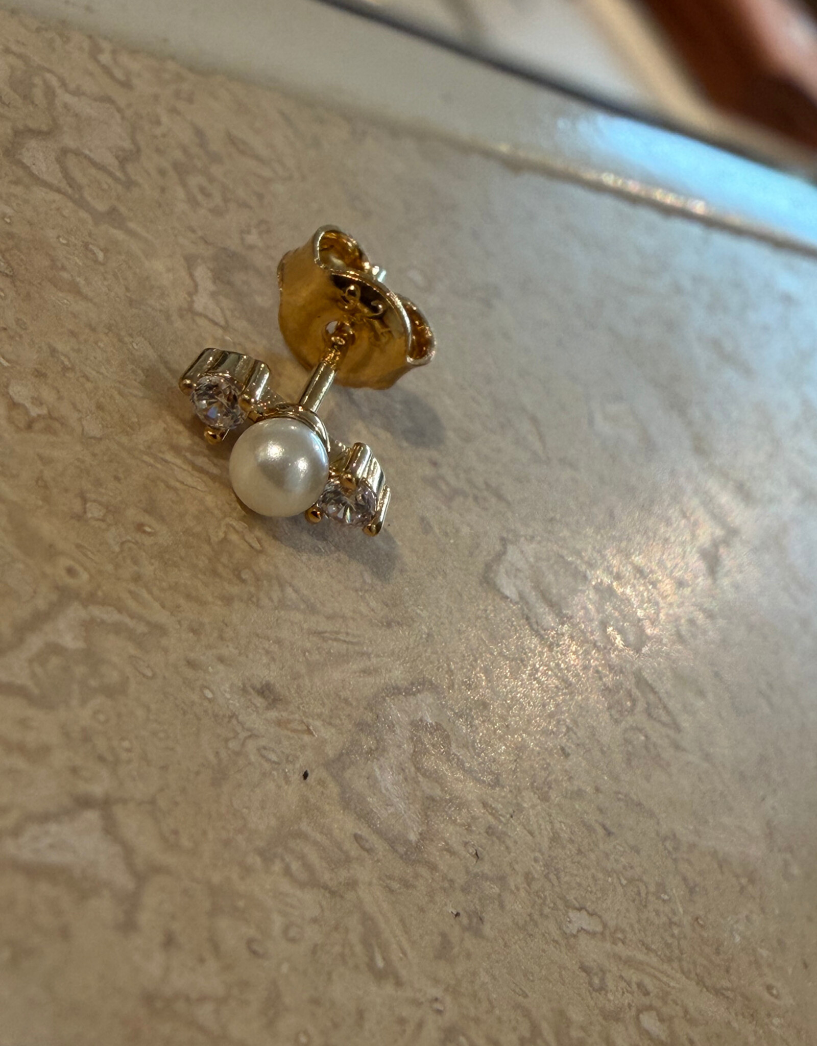 Bobby Rose Perla Stone Stud Gold