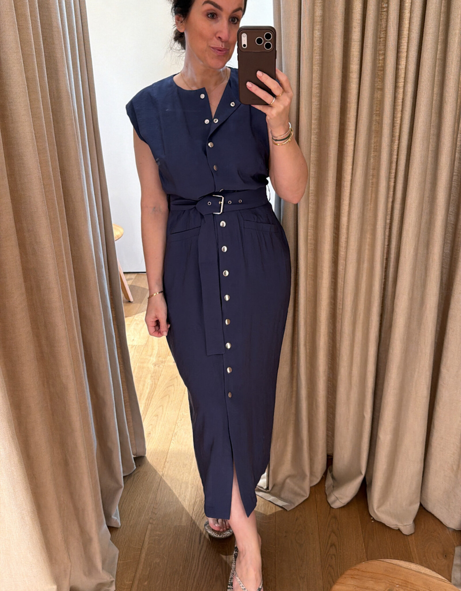 Re/Born Ruth Dress Dark Blue