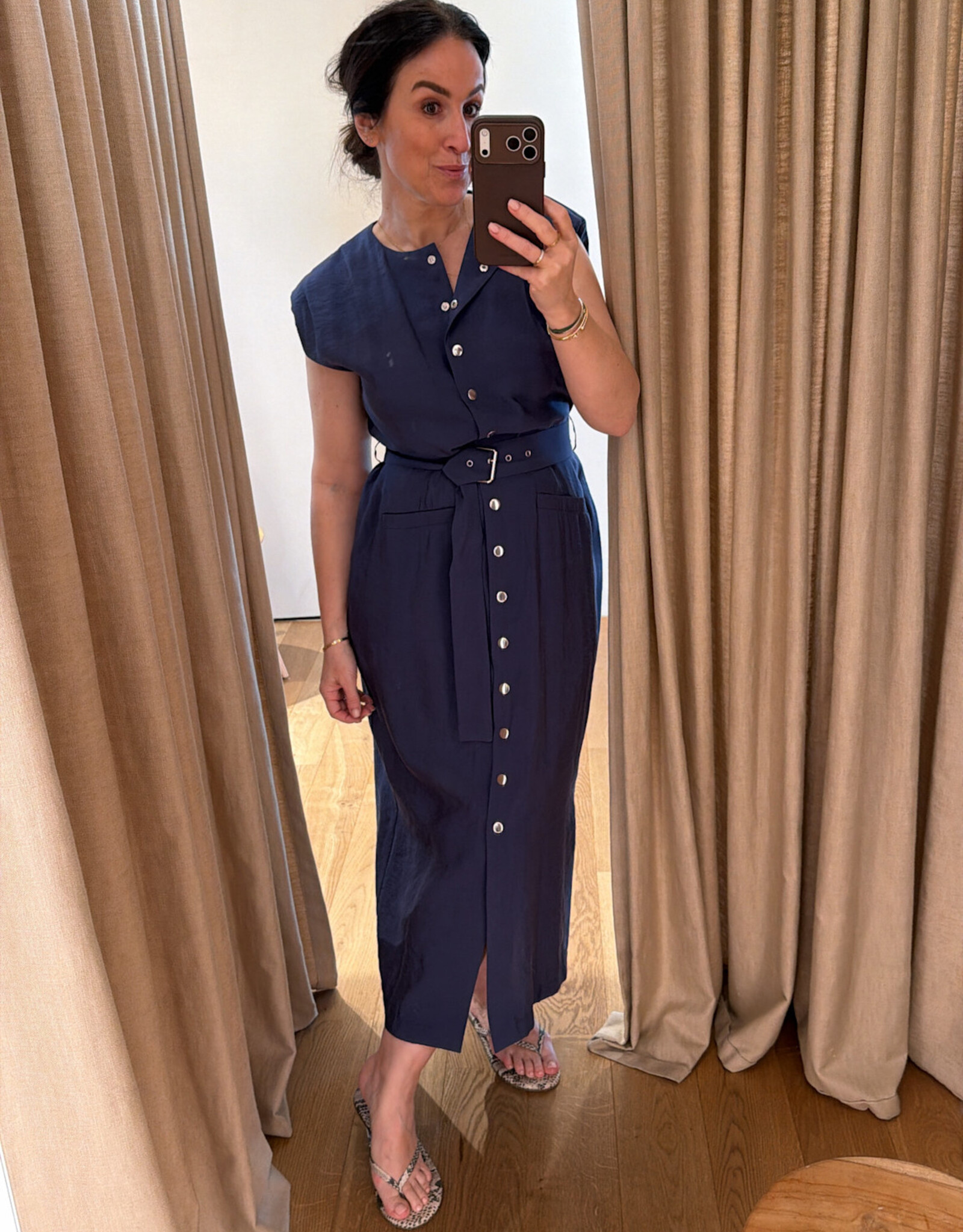 Re/Born Ruth Dress Dark Blue