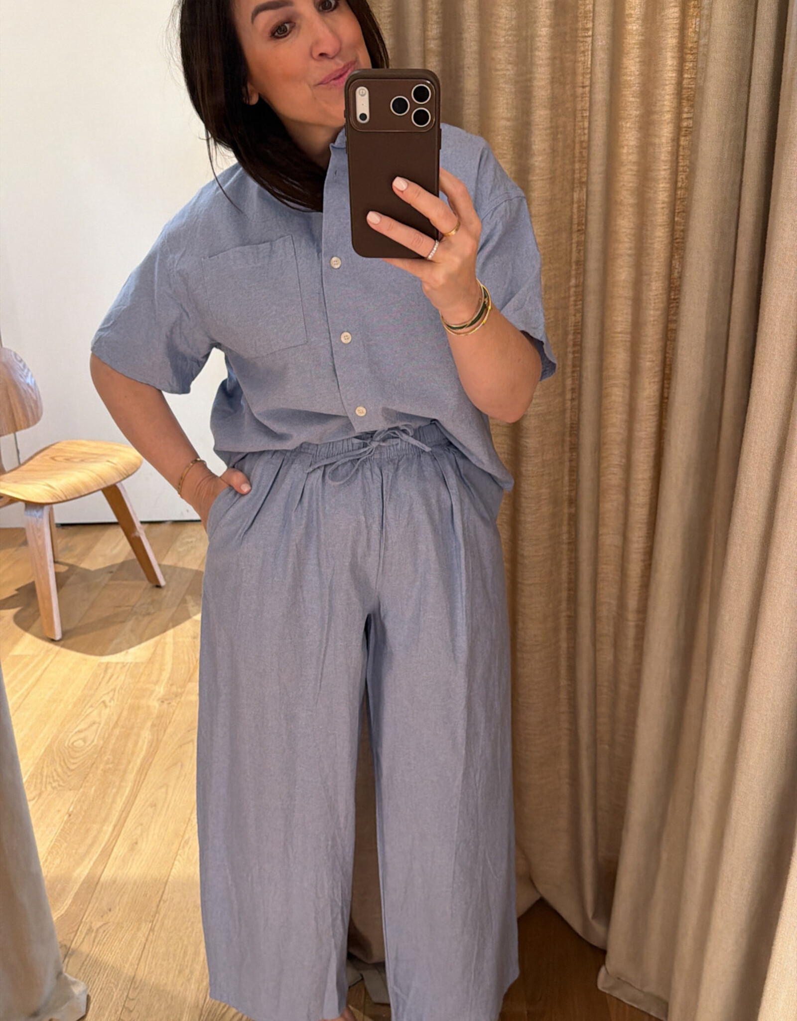 American Vintage Pantalon Balloon Azurin