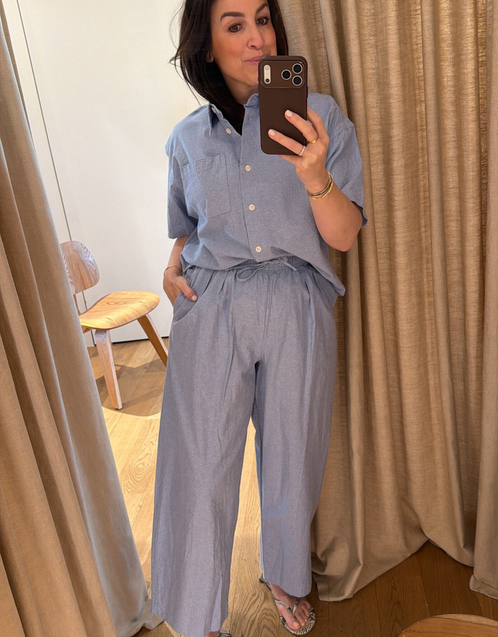 American Vintage Pantalon Balloon Azurin