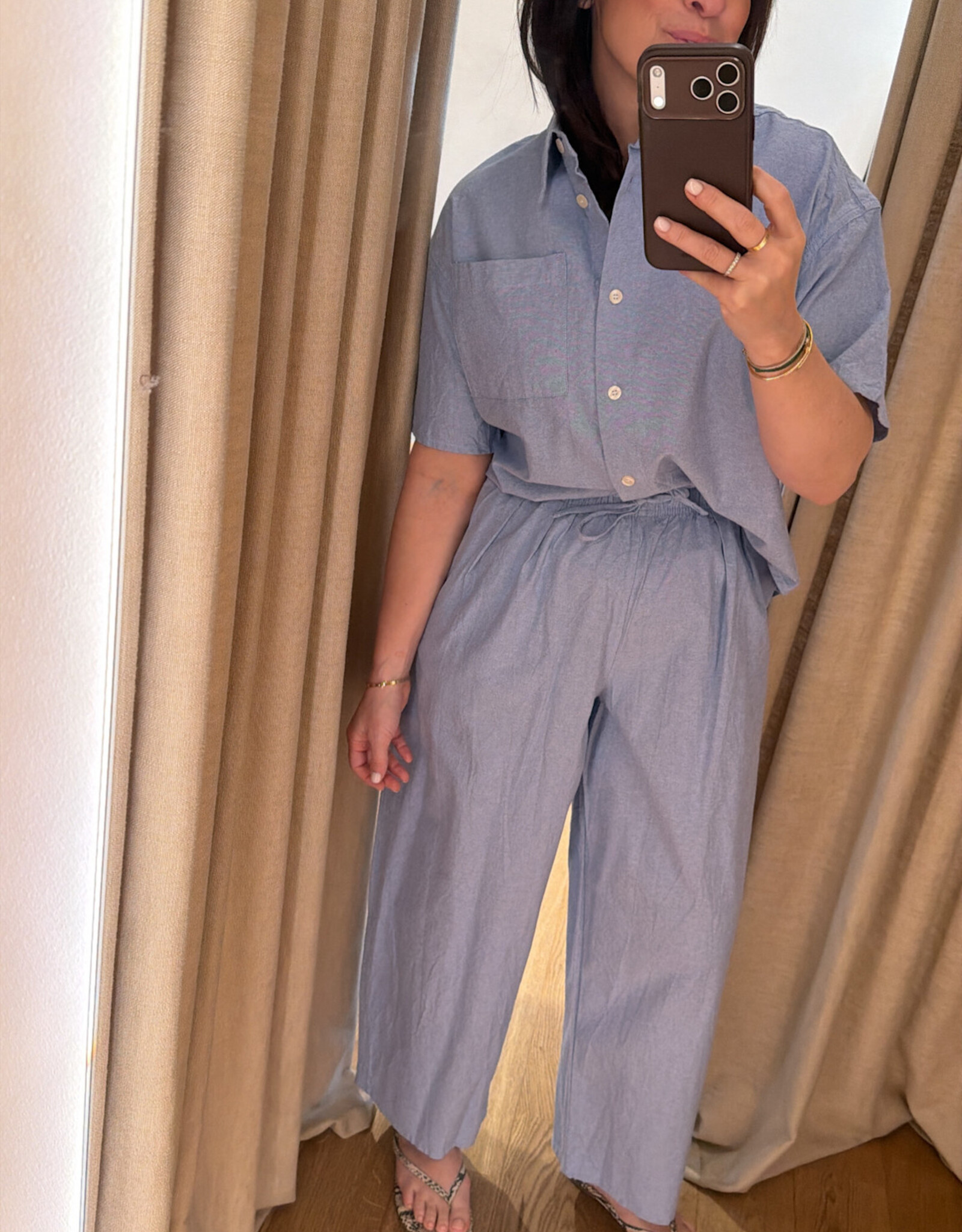 American Vintage Pantalon Balloon Azurin