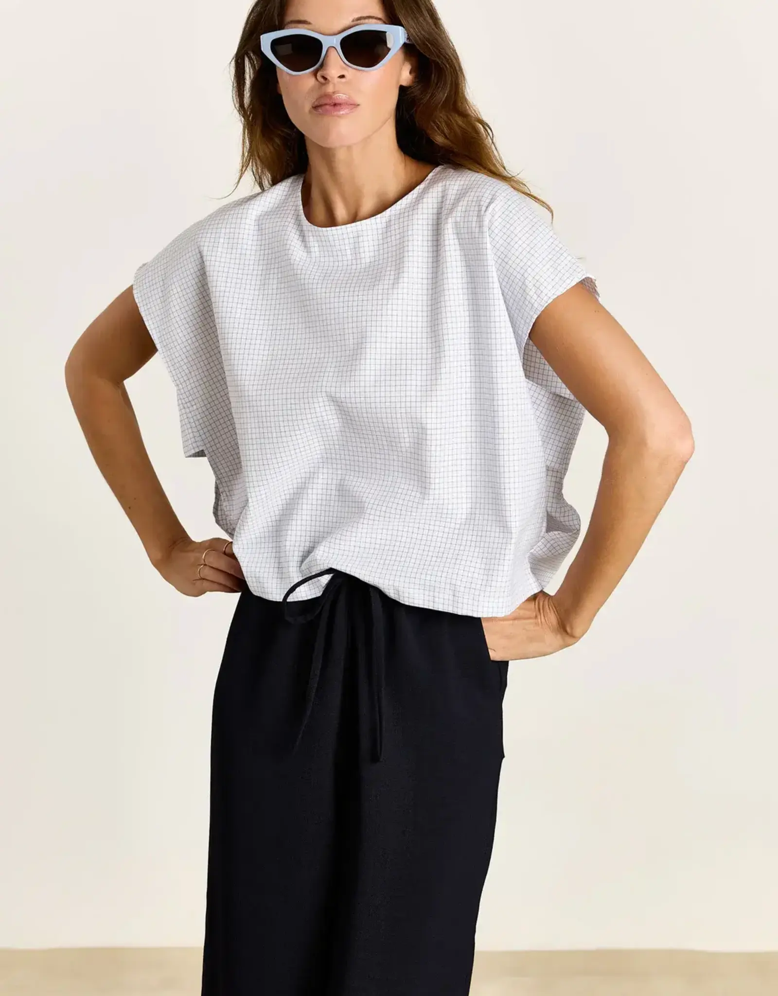 Studio Clique Esmeralda Summer Shirting Blue Check
