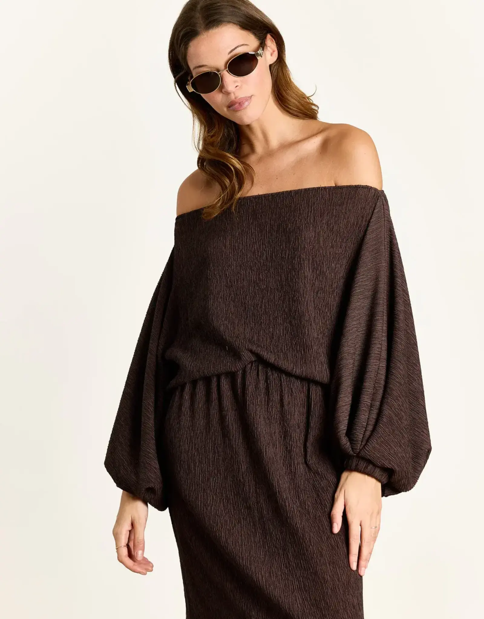 Studio Clique An Off Shoulder Blouse Brown
