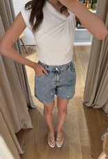Âme Nanny Shorts Blue Denim Embroidered