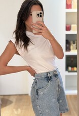 Âme Nanny Shorts Blue Denim Embroidered