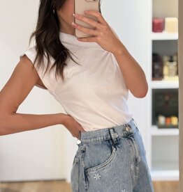Âme Nanny Shorts Blue Denim Embroidered