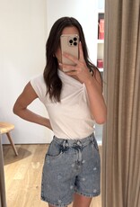 Âme Nanny Shorts Blue Denim Embroidered