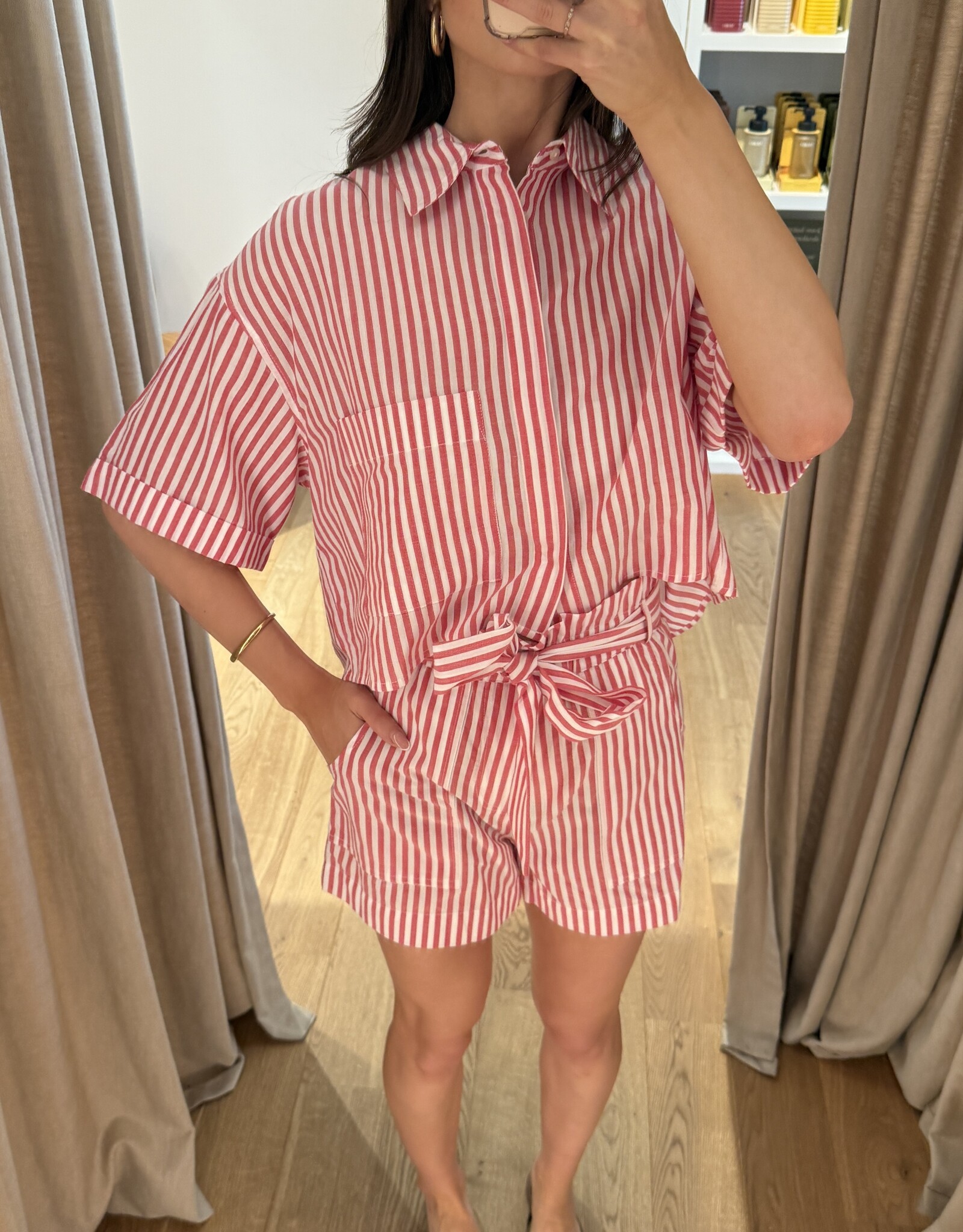Âme Lilla Shorts Red White Stripes