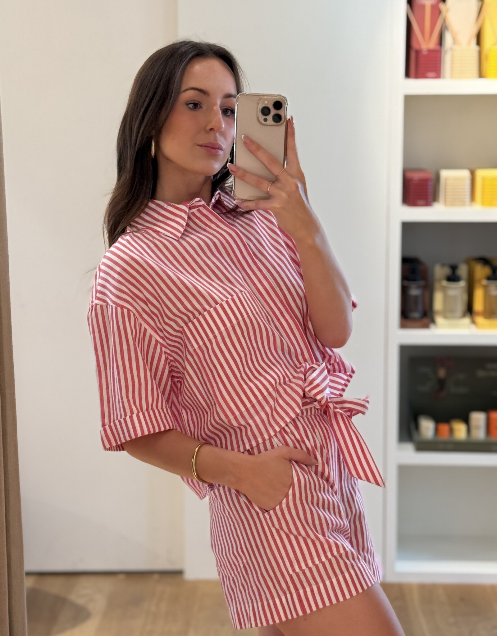 Âme Lilla Shorts Red White Stripes