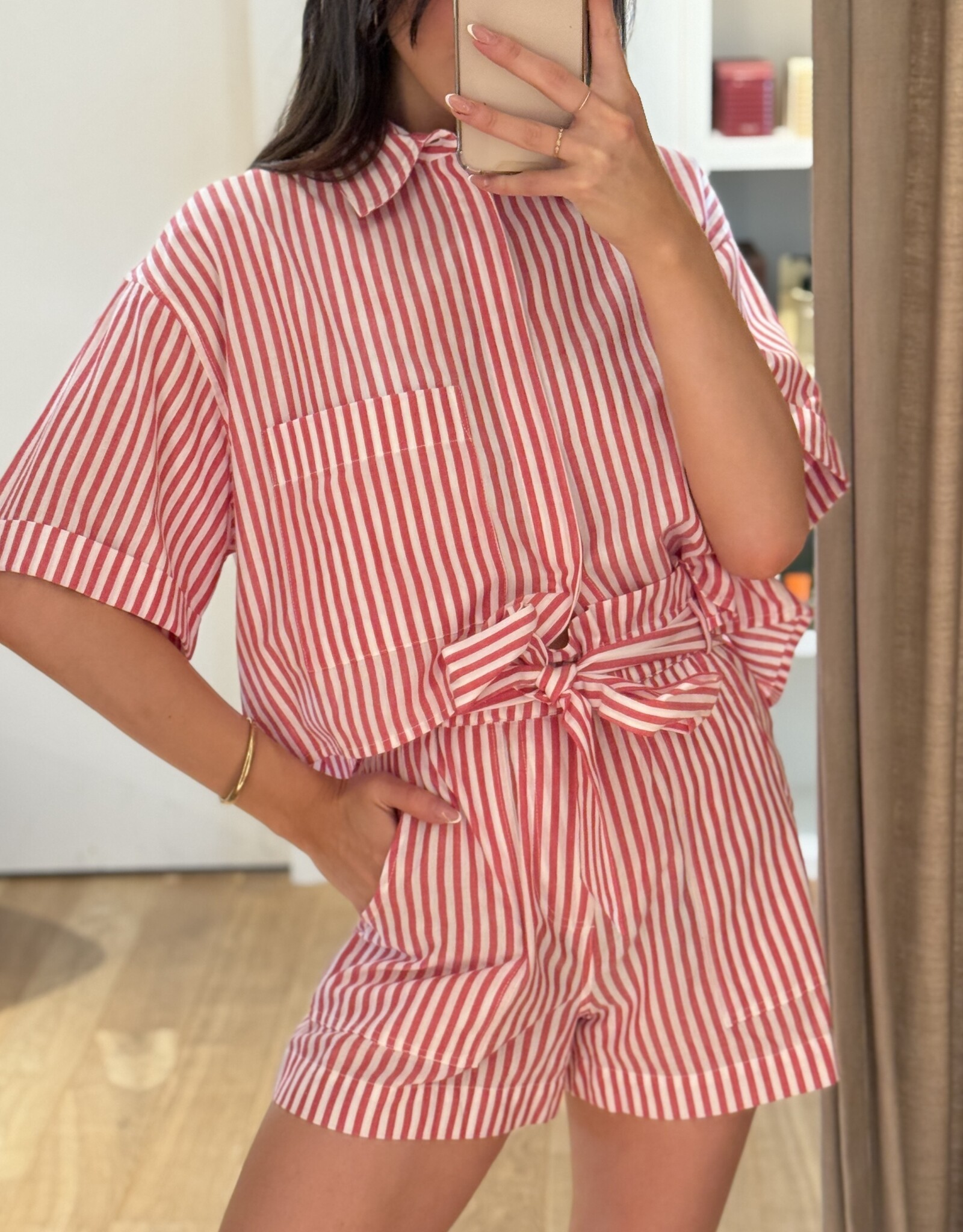 Âme Lilla Shorts Red White Stripes