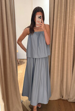 Christian Aks Amira Poplin Skirt Storm