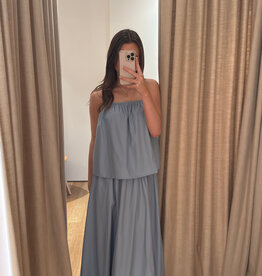Christian Aks Amira Poplin Skirt Storm