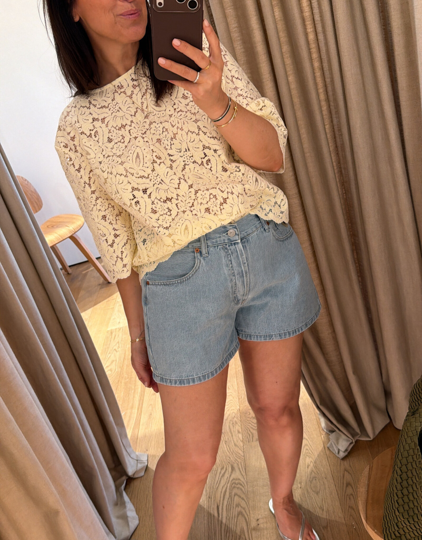 Stella Nova Lace Blouse Soft Yellow