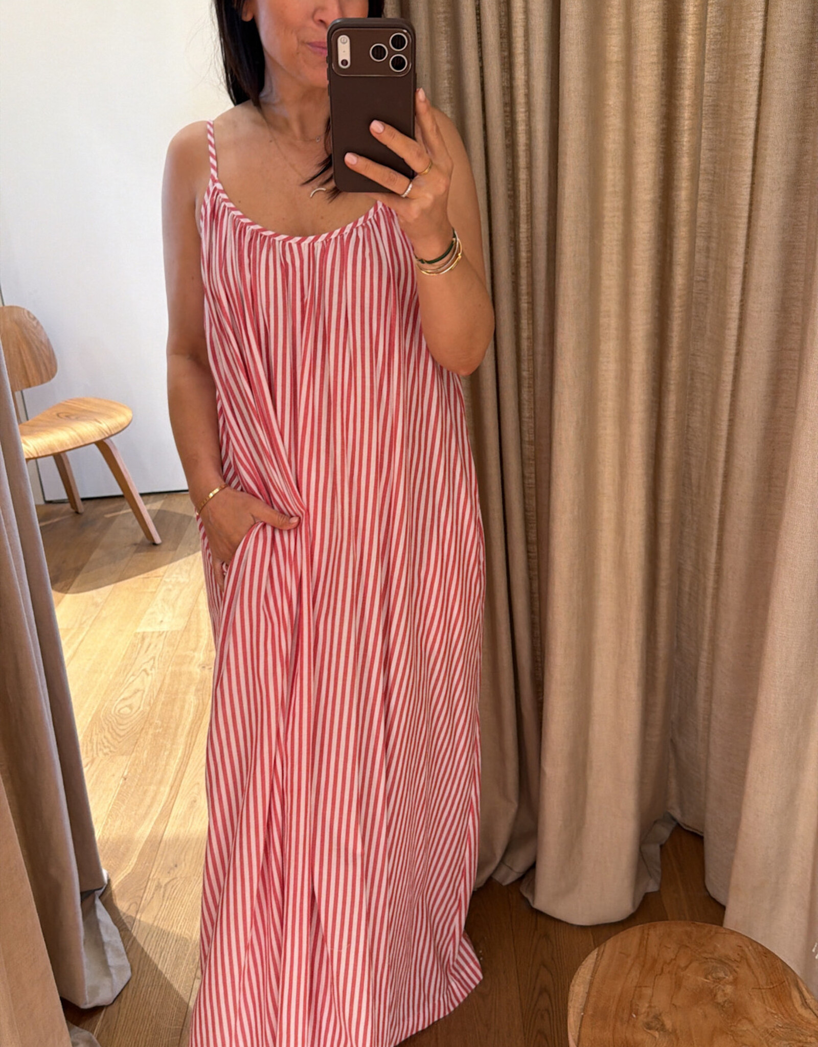 Âme Nostalgie Dress Red White One Size