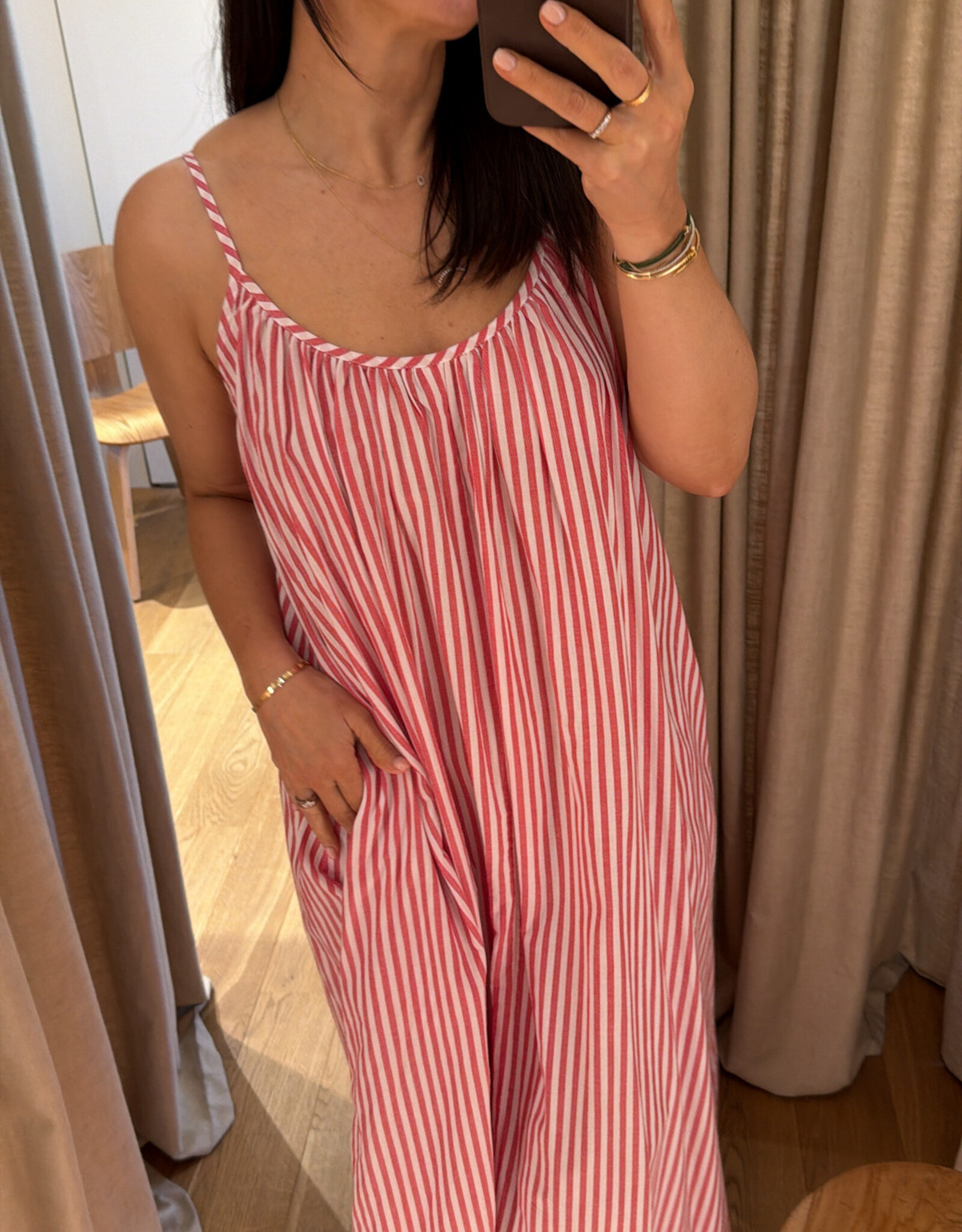Âme Nostalgie Dress Red White One Size