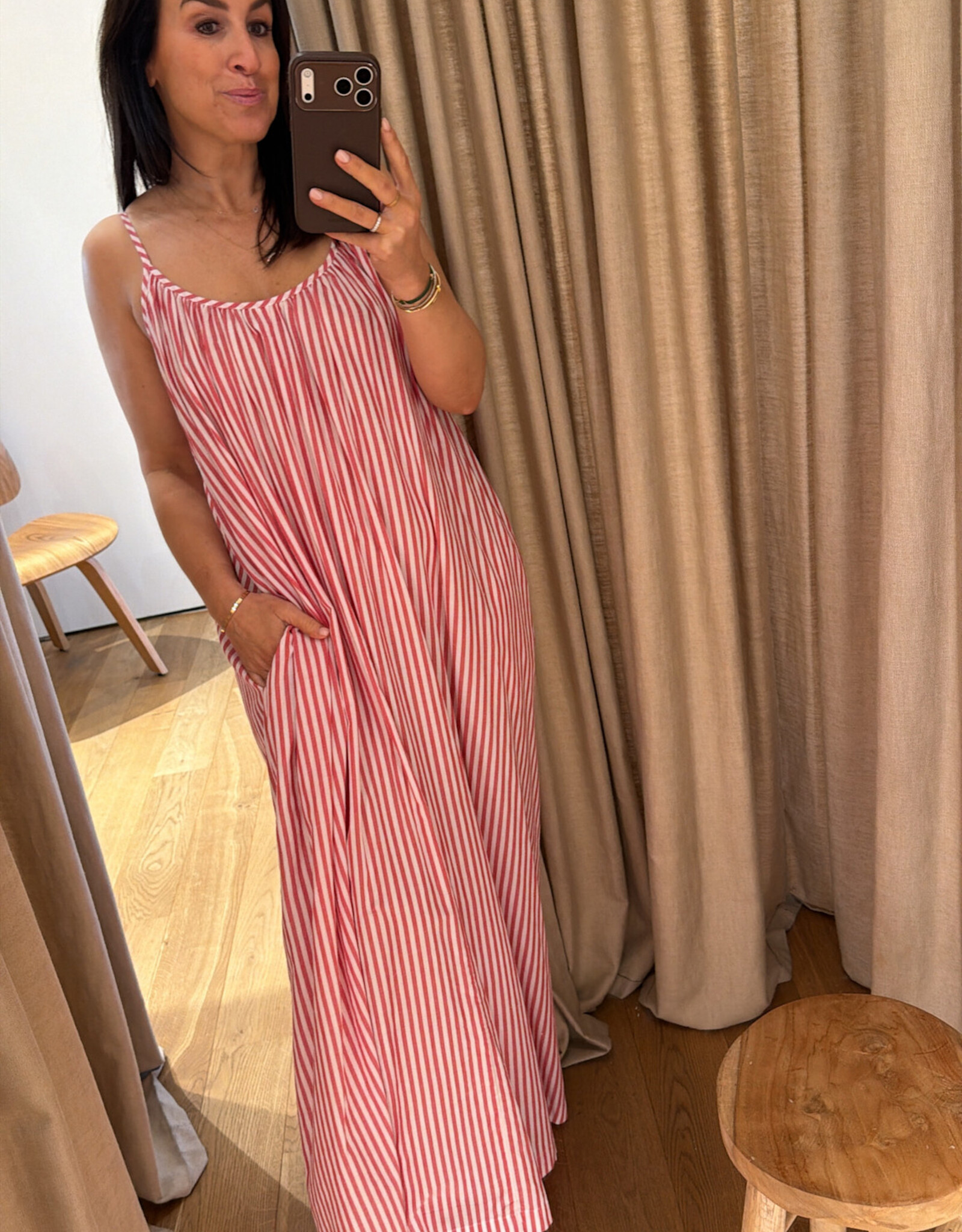 Âme Nostalgie Dress Red White One Size