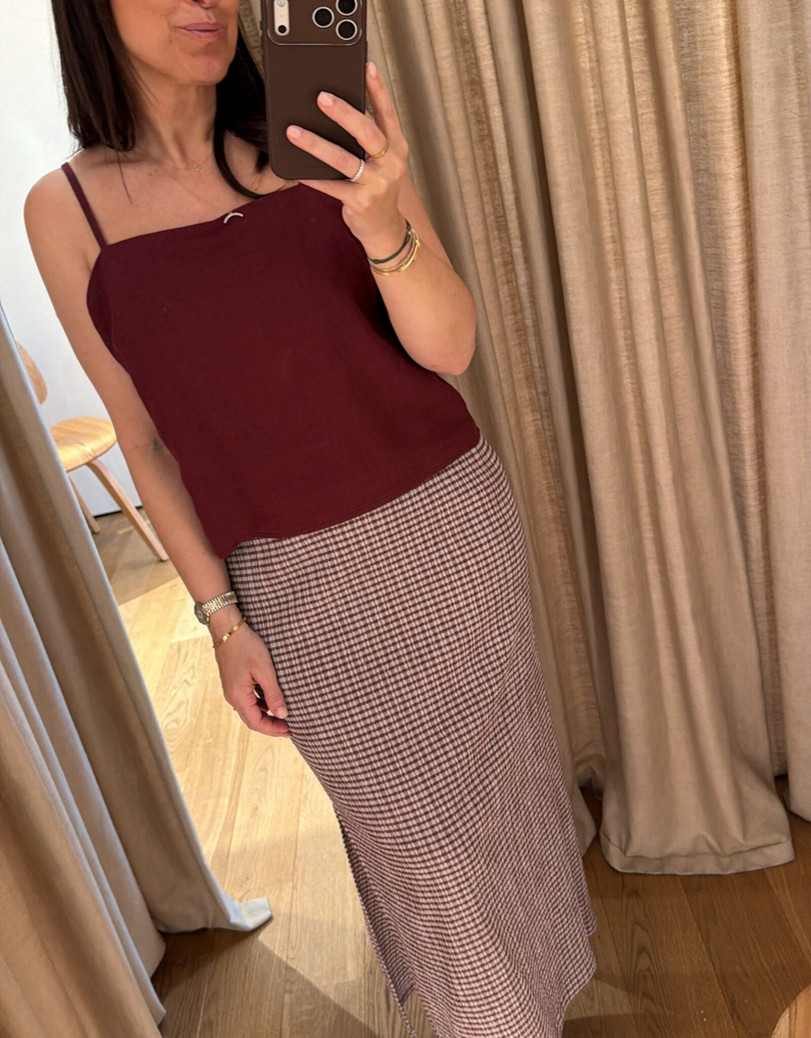 Liv The Label Cameron Top Burgundy Linnen