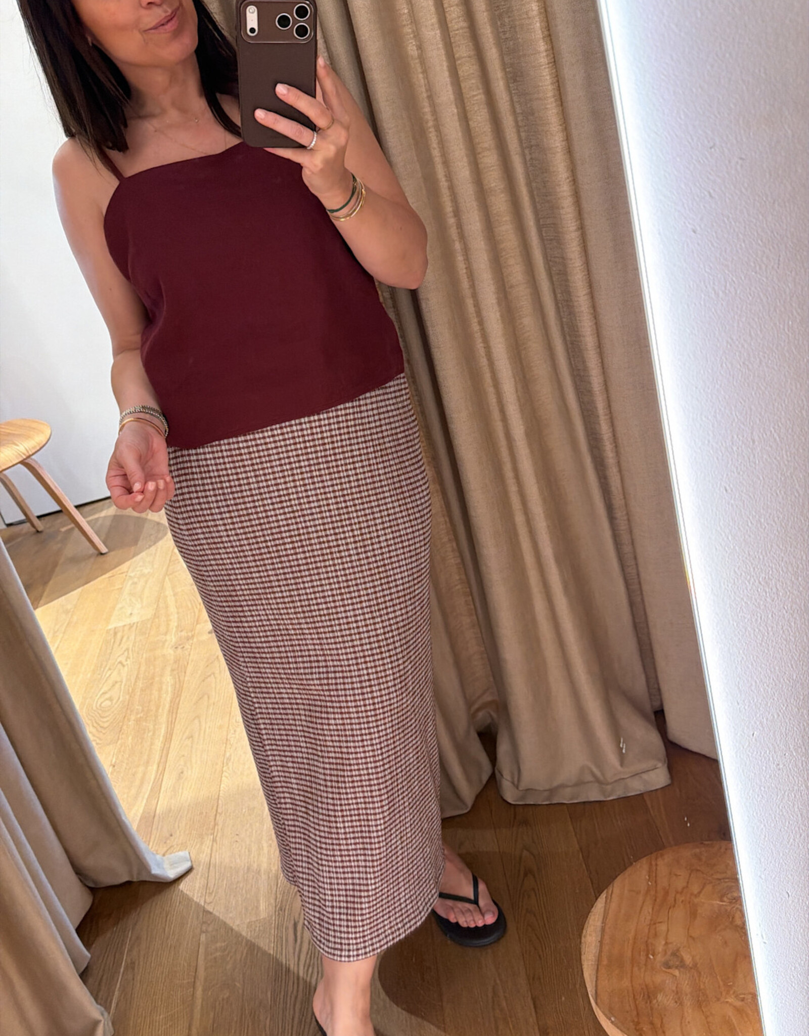 Liv The Label Cameron Top Burgundy Linnen