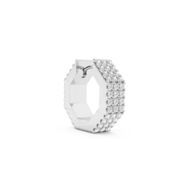 Billion Avenue Edge Small Diamond Earring Silver per stuk
