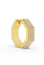 Billion Avenue Edge Large Diamond Earring Gold per stuk