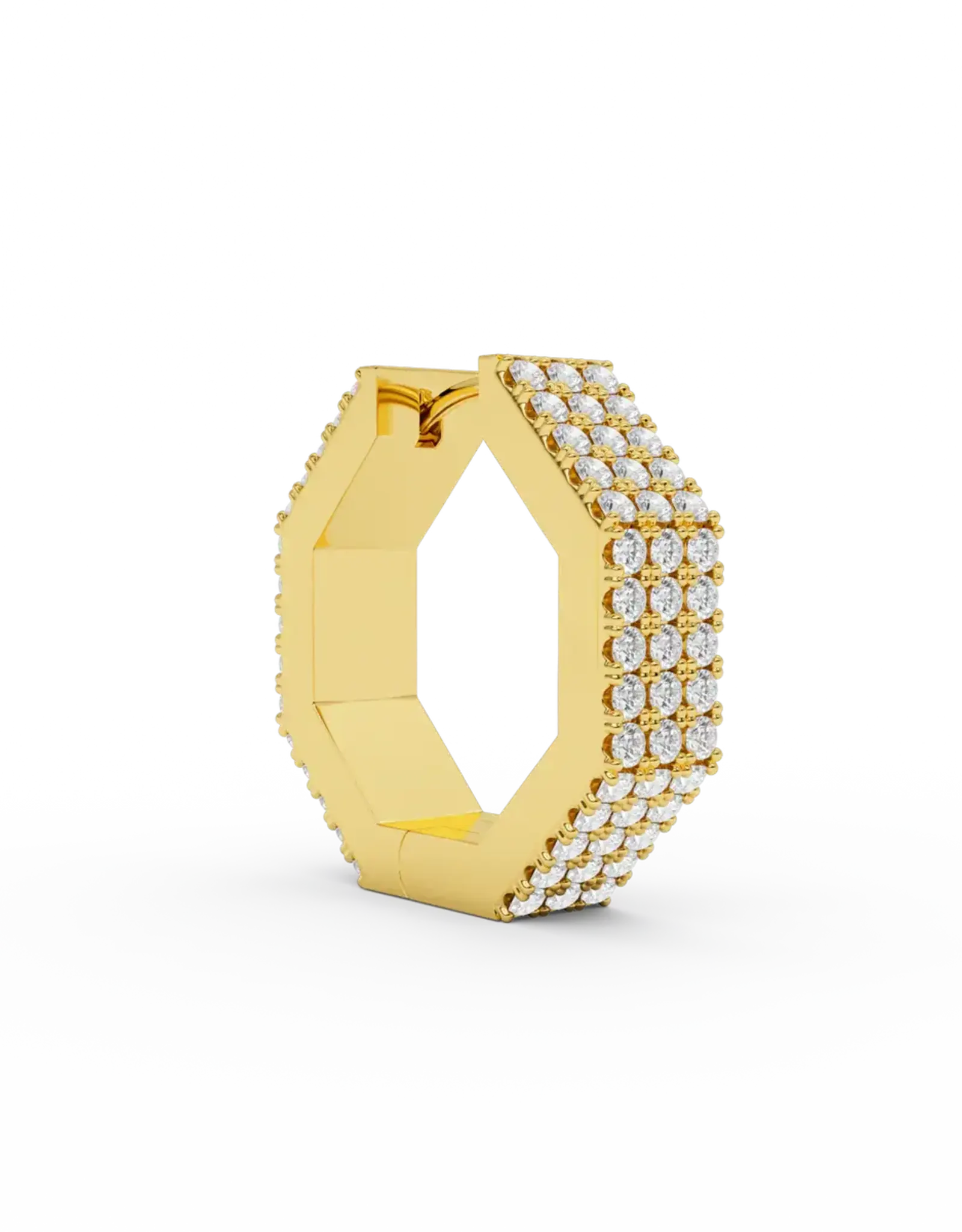 Billion Avenue Edge Large Diamond Earring Gold per stuk