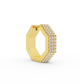 Billion Avenue Edge Large Diamond Earring Gold per stuk