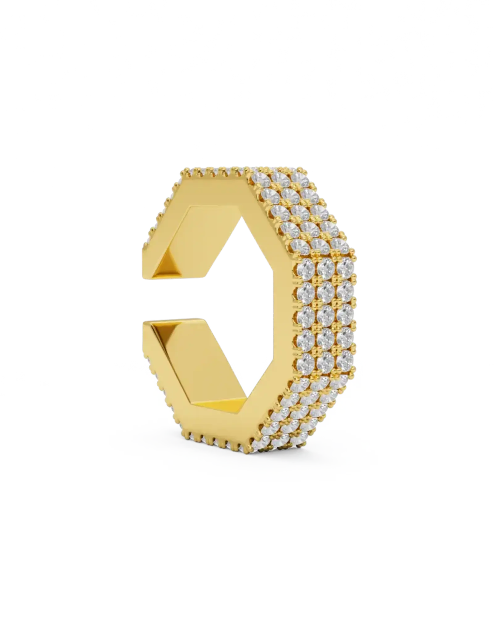 Billion Avenue Edge Large Diamond Earcuff Gold per stuk