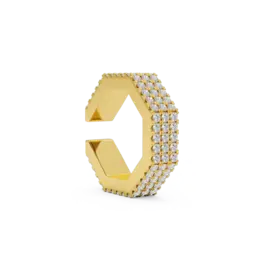 Billion Avenue Edge Large Diamond Earcuff Gold per stuk