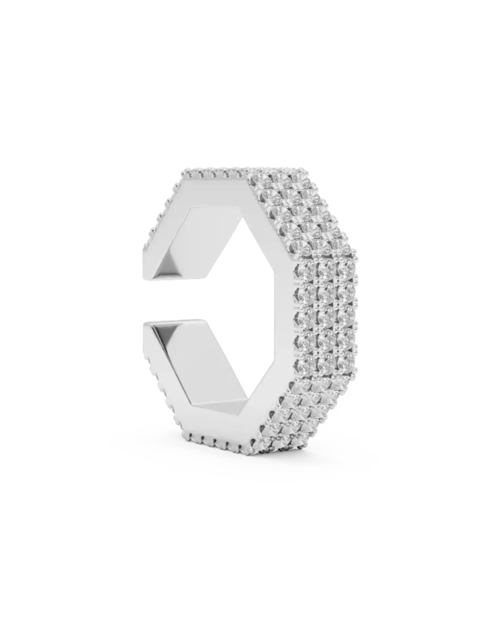 Billion Avenue Edge Large Diamond Earcuff Silver per stuk